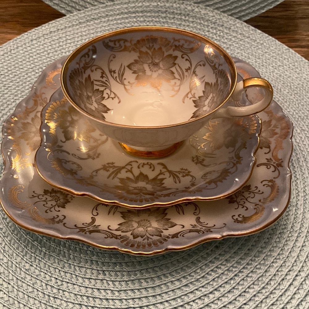 Vintage Alka Bavaria 3 piece set, Teacup, Saucer, and Plate